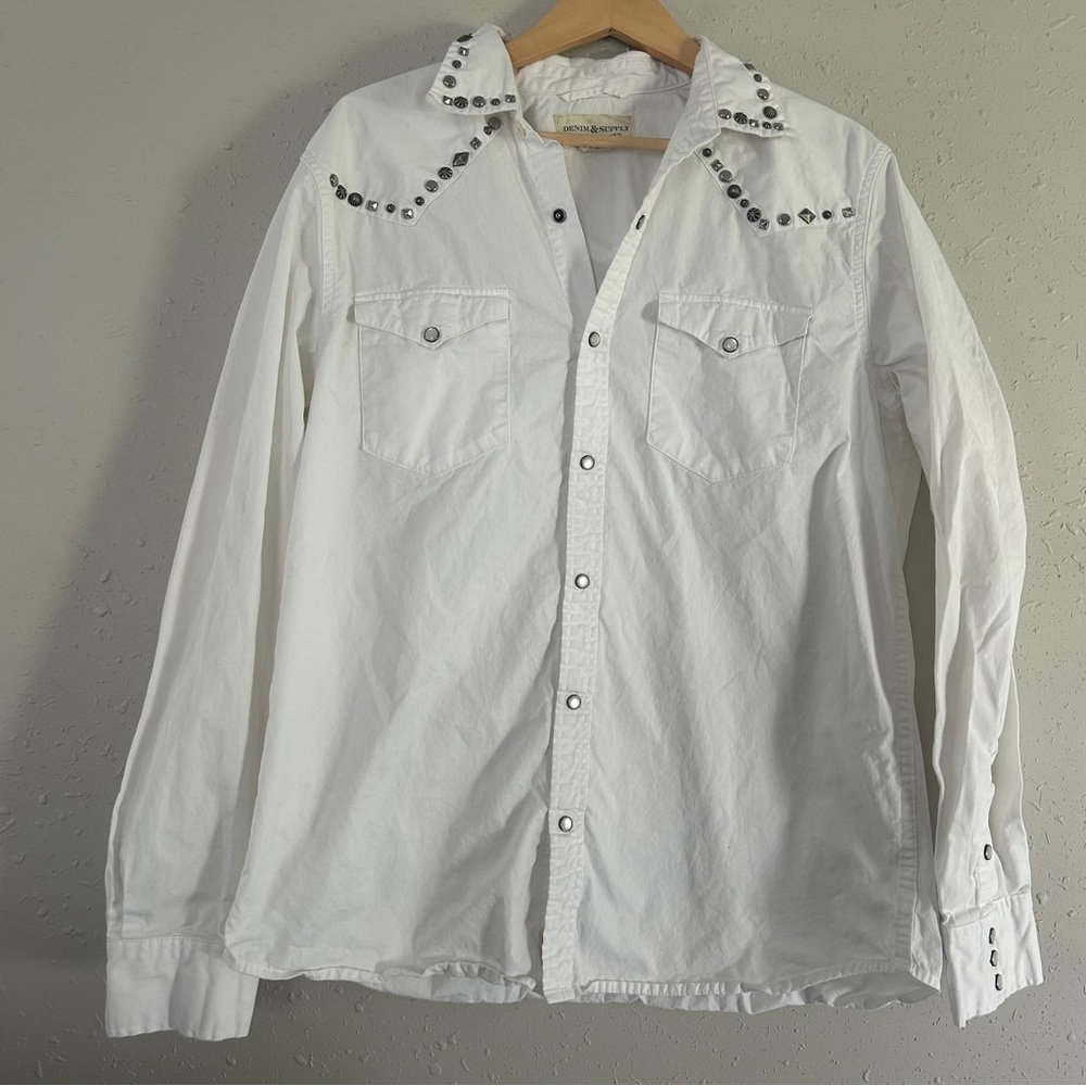 Denim & Supply Ralph Lauren White Button Down Shirt Classic Casual Neutral XL